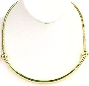 Sliding Curve Necklace - Gold