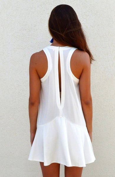 Drop Waist Ivory Dress