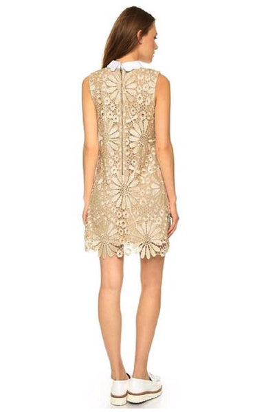 Golden Daisy Lace Shift Dress