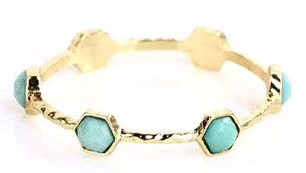 Gold Hexagon Bracelet - Mint