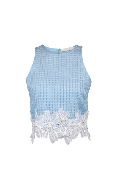 Pearly Gates Blue Lace Top