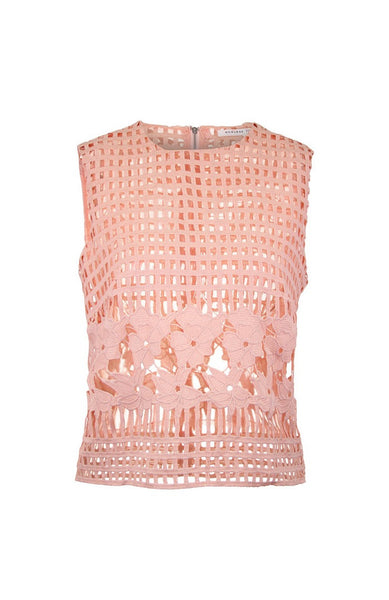 Pink Lattice Rootlet Top